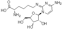 CAS 登录号：144796-96-3, N6-(4-氨基-1-beta-D-呋喃核糖基-2(1H)-嘧啶亚基)-L-赖氨酸
