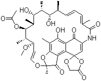 CAS # 14487-05-9, Rifamycin O, [(2R,7'S,9'E,11'S,12'R,13'S,14'R,15'R,16'R,17'S,18'S,19'E,21'Z)-2',15',17'-trihydroxy-11'-methoxy-3',7',12',14',16',18',22'-heptamethyl-4,6',23',29'-tetraoxospiro[1,3-dioxolane-2,27'-8,30-dioxa-24-azatetracyclo[23.3.1.14,7.05,28]triaconta-1(28),2,4,9,19,21,25-heptaene]-13'-yl] acetate