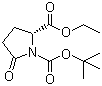 structure of CAS# 144978-12-1, N-叔丁氧羰基-L-焦谷氨酸乙酯