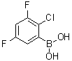 structure of CAS# 1451393-37-5, (2-氯-3,5-二氟苯基)硼酸