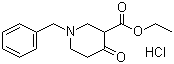 structure of CAS# 1454-53-1, 1-Benzyl-3-carbethoxy-4-piperidone hydrochloride