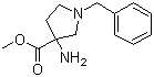 structure of CAS# 145602-88-6, Methyl 3-amino-1-benzylpyrrolidine-3-carboxylate