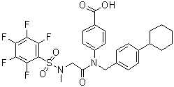 structure of CAS# 1456632-40-8, 4-[[(4-环己基苯基)甲基][2-[甲基[(2,3,4,5,6-五氟苯基)磺酰基]氨基]乙酰基]氨基]苯甲酸
