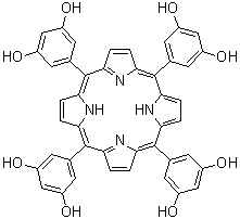 structure of CAS# 145764-54-1, 5,10,15,20-Tetrakis(3,5-dihydroxyphenyl)-21H,23H-porphine