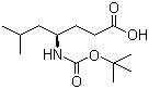 structure of CAS# 146453-32-9, (R)-4-[(tert-Butoxy)carbonyl]amino-6-methylheptanoic acid