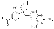 structure of CAS# 146464-92-8, 2,4-二氨基-alpha-(4-羧基苯基)-alpha-2-丙炔基-6-蝶啶丙酸