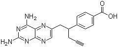 structure of CAS# 146464-93-9, 4-[1-[(2,4-Diamino-6-pteridinyl)methyl]-3-butynyl]benzoic acid