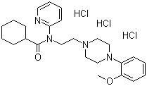 CAS # 146714-97-8, WAY 100635 hydrochloride, N-[2-[4-(2-Methoxyphenyl)-1-piperazinyl]ethyl]-N-2-pyridinylcyclohexanecarboxamide hydrochloride