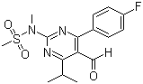 structure of CAS# 147118-37-4, 4-(4-Fluorophenyl)-6-isopropyl-2-[(N-methyl-N-methylsulfonyl)amino]pyrimidinyl-5-yl-formyl