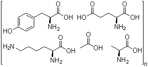 CAS 登录号：147245-92-9, 醋酸格拉替雷, L-丙氨酸-L-谷氨酸-L-赖氨酸-L-酪氨酸多肽聚合物醋酸盐