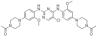 structure of CAS# 1472795-20-2, 1,1'-[(5-氯-2,4-嘧啶二基)二[亚氨基(3-甲氧基-4,1-亚苯基)-4,1-哌嗪二基]]二[乙酮]