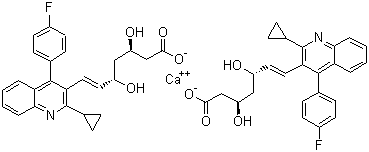 structure of CAS# 147526-32-7, Pitavastatin calcium