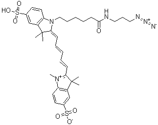 CAS 登录号：1481447-40-8, 2-[5-[1-[6-[(3-叠氮基丙基)氨基]-6-氧代己基]-1,3-二氢-3,3-二甲基-5-磺基-2H-吲哚-2-亚基]-1,3-戊二烯-1-基]-1,3,3-三甲基-5-磺基-3H-吲哚鎓内盐
