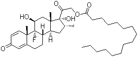 CAS # 14899-36-6, Dexamethasone palmitate, 9-Fluoro-11b,17,21-trihydroxy-16a-methylpregna-1,4-diene-3,20-dione 21-palmitate