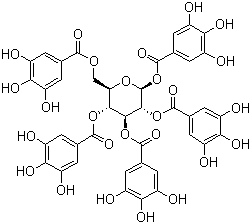 CAS # 14937-32-7, 1,2,3,4,6-O-Pentagalloylglucose, 1,2,3,4,6-Penta-O-galloyl-beta-D-glucopyranose