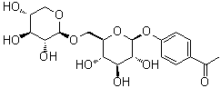 CAS # 149475-53-6, Asterbatanoside A, Bungeiside C, p-Hydroxyacetophenone O-beta-D-xylopyranosyl-(1→6)-beta-D-glucopyranoside