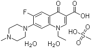 structure of CAS# 149676-40-4, 甲磺酸培氟沙星二水合物