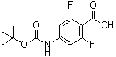 structure of CAS# 150460-57-4, 4-[[叔丁氧羰基]氨基]-2,6-二氟苯甲酸