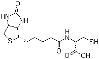 CAS # 151009-85-7, N-Biotinyl-L-cysteine, N-[5-[(3aS,4S,6aR)-Hexahydro-2-oxo-1H-thieno[3,4-d]imidazol-4-yl]-1-oxopentyl]-L-cysteine