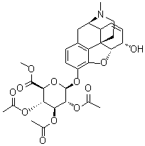 CAS # 151250-15-6, Morphine 3-beta-D-glucuronide triacetate methyl ester, Morphine 3-(tri-O-acetylglucuronide) methyl ester