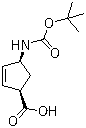 structure of CAS# 151907-80-1, (1R,4S)-4-(叔丁氧羰基氨基)环戊-2-烯甲酸