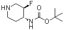structure of CAS# 1523530-29-1, N-[(3R,4R)-3-氟-4-哌啶基]氨基甲酸叔丁酯