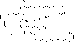 CAS # 152646-95-2, Ono-4007 sodium salt, 2-Deoxy-3-O-(9-phenylnonanoyl)-2-[3(S)-(9-phenylnonanoyloxy)tetradecanamido]-4-O-sulfo-D-glucopyranose monosodium salt