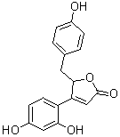 structure of CAS# 152784-32-2, 4-(2,4-Dihydroxyphenyl)-5-[(4-hydroxyphenyl)methyl]-2(5H)-furanone