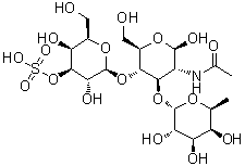 CAS # 152932-65-5, O-6-Deoxy-alpha-L-galactopyranosyl-(1→3)-O-[3-O-sulfo-beta-D-galactopyranosyl-(1→4)]-2-(acetylamino)-2-deoxy-beta-D-glucopyranose