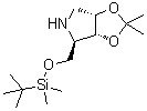 structure of CAS# 153172-31-7, (3aR,4R,6aS)-4-[[[(1,1-Dimethylethyl)dimethylsilyl]oxy]methyl]tetrahydro-2,2-dimethyl-4H-1,3-dioxolo[4,5-c]pyrrole