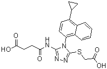 CAS 登录号：1533519-99-1, 4-[[5-[(羧甲基)硫基]-4-(4-环丙基萘-1-基)-4H-1,2,4-三唑-3-基]氨基]-4-氧代丁酸
