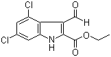 structure of CAS# 153435-96-2, 4,6-二氯-3-甲酰基-1H-吲哚-2-甲酸乙酯