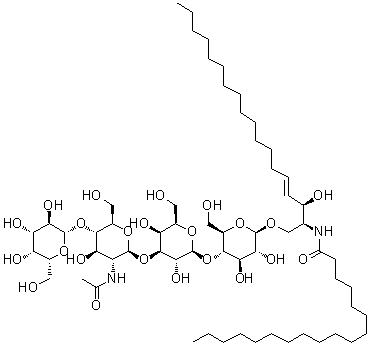 CAS # 153565-90-3, N-[(1S,2R,3E)-1-[[[O-beta-D-Galactopyranosyl-(1→4)-O-2-(acetylamino)-2-deoxy-beta-D-glucopyranosyl-(1→3)-O-beta-D-galactopyranosyl-(1→4)-beta-D-glucopyranosyl]oxy]methyl]-2-hydroxy-3-heptadecen-1-yl]-octadecanamide