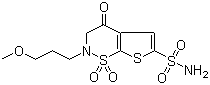 structure of CAS# 154127-41-0, 3,4-二氢-2-(3-甲氧基丙基)-4-氧代-2H-噻吩并[3,2-e]-1,2-噻嗪-6-磺酰胺 1,1-二氧化物