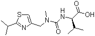 structure of CAS# 154212-61-0, (S)-2-(3-((2-Isopropylthiazol-4-yl)methyl)-3-methylureido)-3-methylbutanoic acid