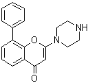 structure of CAS# 154447-38-8, 8-苯基-2-(1-哌嗪基)-4H-1-苯并吡喃-4-酮