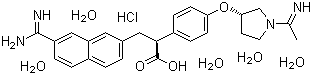 CAS 登录号：155204-81-2, DX 9065a, (2S)-2-[4-[[(3S)-1-亚氨乙基-3-吡咯烷基]氧]苯基]-3-(7-甲脒基-2-萘基)丙酸盐酸盐五水合物