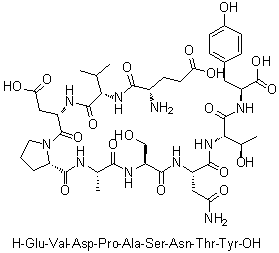 CAS 登录号：155280-16-3, L-alpha-谷氨酰-L-缬氨酰-L-alpha-天冬氨酰-L-脯氨酰-L-丙氨酰-L-丝氨酰-L-天冬氨酰胺酰-L-苏氨酰-L-酪氨酸