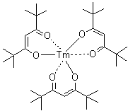 structure of CAS# 15631-58-0, 三(2,2,6,6-四甲基-3,5-庚二酮)铥