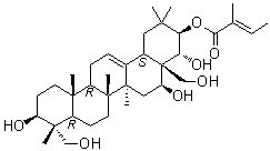 CAS # 1581276-63-2, (3beta,4alpha,16beta,21beta,22alpha)-Olean-12-ene-3,16,21,22,23,28-hexol 21-[(2E)-2-methyl-2-butenoate]