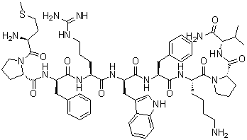 structure of CAS# 158563-45-2, L-Methionyl-L-prolyl-D-phenylalanyl-L-arginyl-D-tryptophyl-L-phenylalanyl-L-lysyl-L-prolyl-L-valinamide