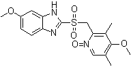 structure of CAS# 158812-85-2, 6-Methoxy-2-[[(4-methoxy-3,5-dimethyl-1-oxido-2-pyridinyl)methyl]sulfonyl]-1H-benzimidazole