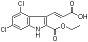 structure of CAS# 159054-14-5, 3-[(1E)-2-羧基乙烯基]-4,6-二氯-1H-吲哚-2-甲酸乙酯