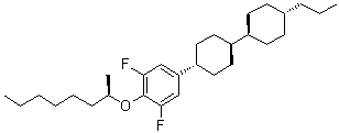 CAS 登录号：159077-75-5, [4(R)-[反式(反式)]]-1,3-二氟-2-[(1-甲基庚基)氧基]-5-(4'-丙基[1,1'-联环己烷]-4-基)苯