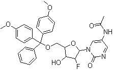structure of CAS# 159414-98-9, N-Acetyl-5'-O-[bis(4-methoxyphenyl)phenylmethyl]-2'-deoxy-2'-fluorocytidine
