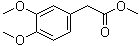 CAS # 15964-79-1, 3,4-Dimethoxyphenylacetic acid methyl ester, Homoveratric acid methyl ester, Methyl (3,4-dimethoxyphenyl)acetate, Methyl 2-(3,4-dimethoxyphenyl)acetate, Methyl homoveratrate