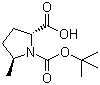 structure of CAS# 160033-52-3, (2S,5R)-N-Boc-5-methylpyrrolidine-2-carboxylic acid