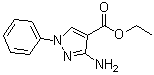 structure of CAS# 16078-63-0, 3-Amino-1-phenyl-1H-pyrazole-4-carboxylic acid ethyl ester