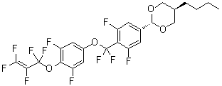 CAS 登录号：1609652-39-2, 反式-5-丁基-2-[4-[[3,5-二氟-4-[(1,1,2,3,3-五氟-2-丙烯-1-基)氧基]苯氧基]二氟甲基]-3,5-二氟苯基]-1,3-二恶烷