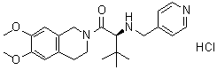 structure of CAS# 1610882-30-8, (2S)-1-(3,4-二氢-6,7-二甲氧基-2(1H)-异喹啉基)-3,3-二甲基-2-[(4-吡啶基甲基)氨基]-1-丁酮盐酸盐
